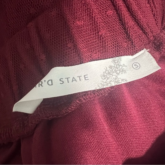 Altard’ State Ruffled Tulle Midi Skirt in Wine Tasting, New with Tags - Picture 5 of 5